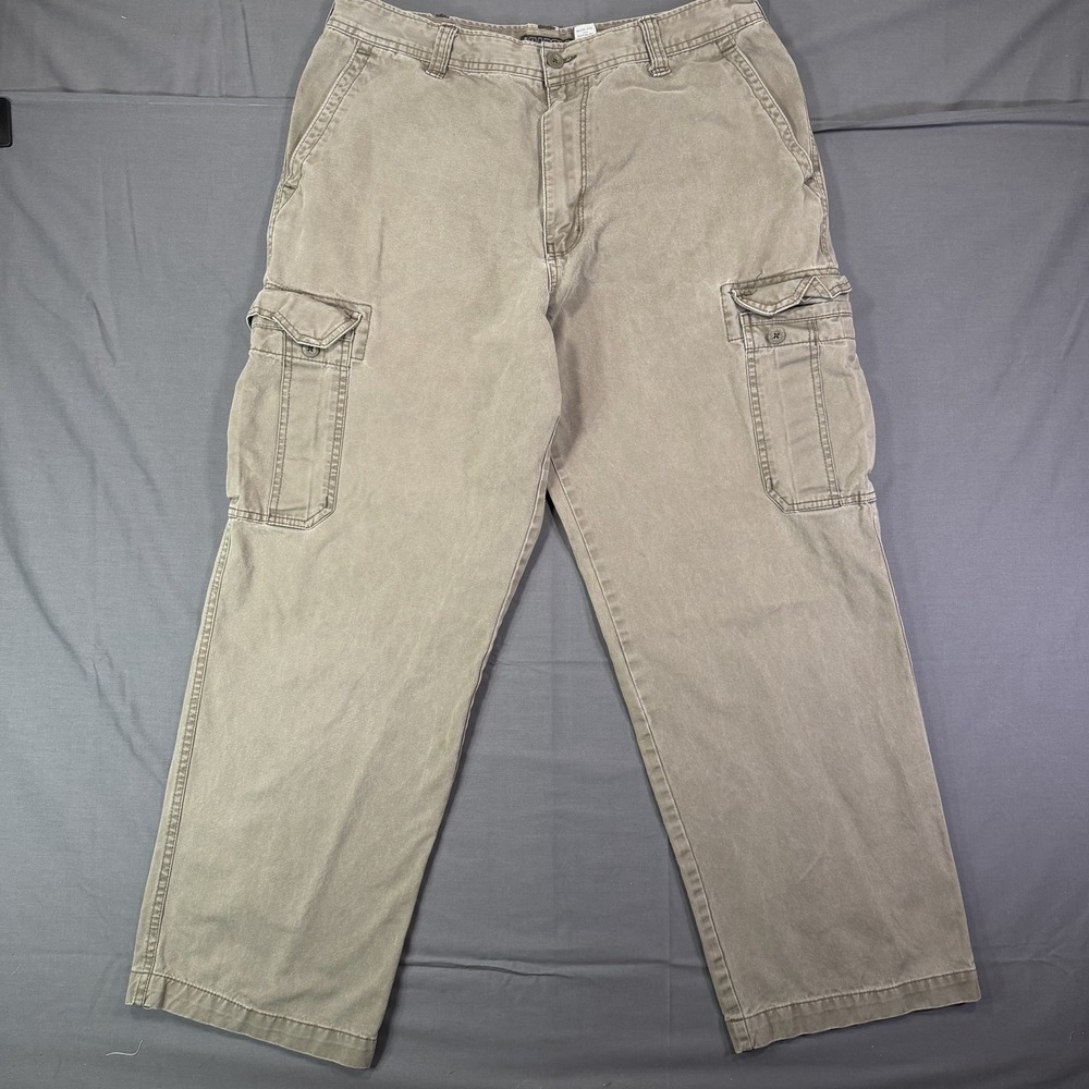 Vintage Old Navy Cargo Pants Men's Faded Loose Fit Essentials Olive Green 34X30